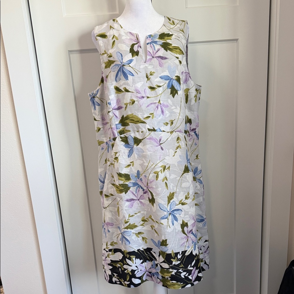 J. Jill Floral Mini Dress in Purple and Green